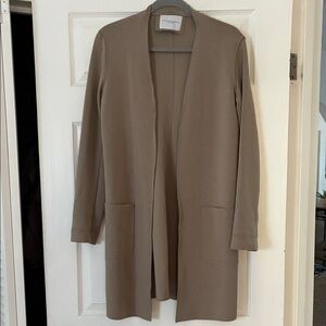Women's Tan Open Front Cardigan in a think material!